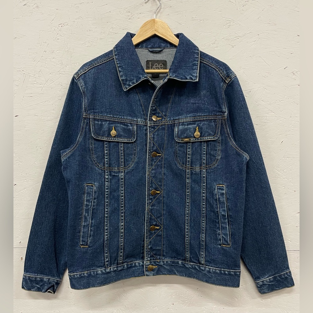 Vintage Lee Western Denim Trucker Jacket, Size S, Brass Buttons